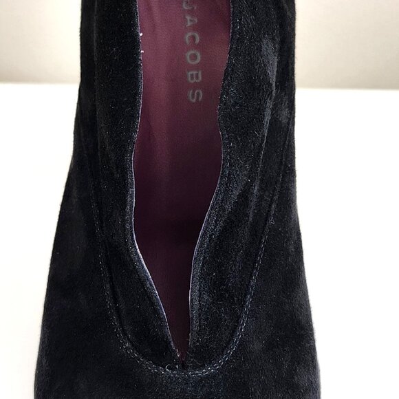 MARC JACOBS Suede Black Booties Made In Italy Size 41 Euro / US 11 Shoes Heels - Picture 7 of 16